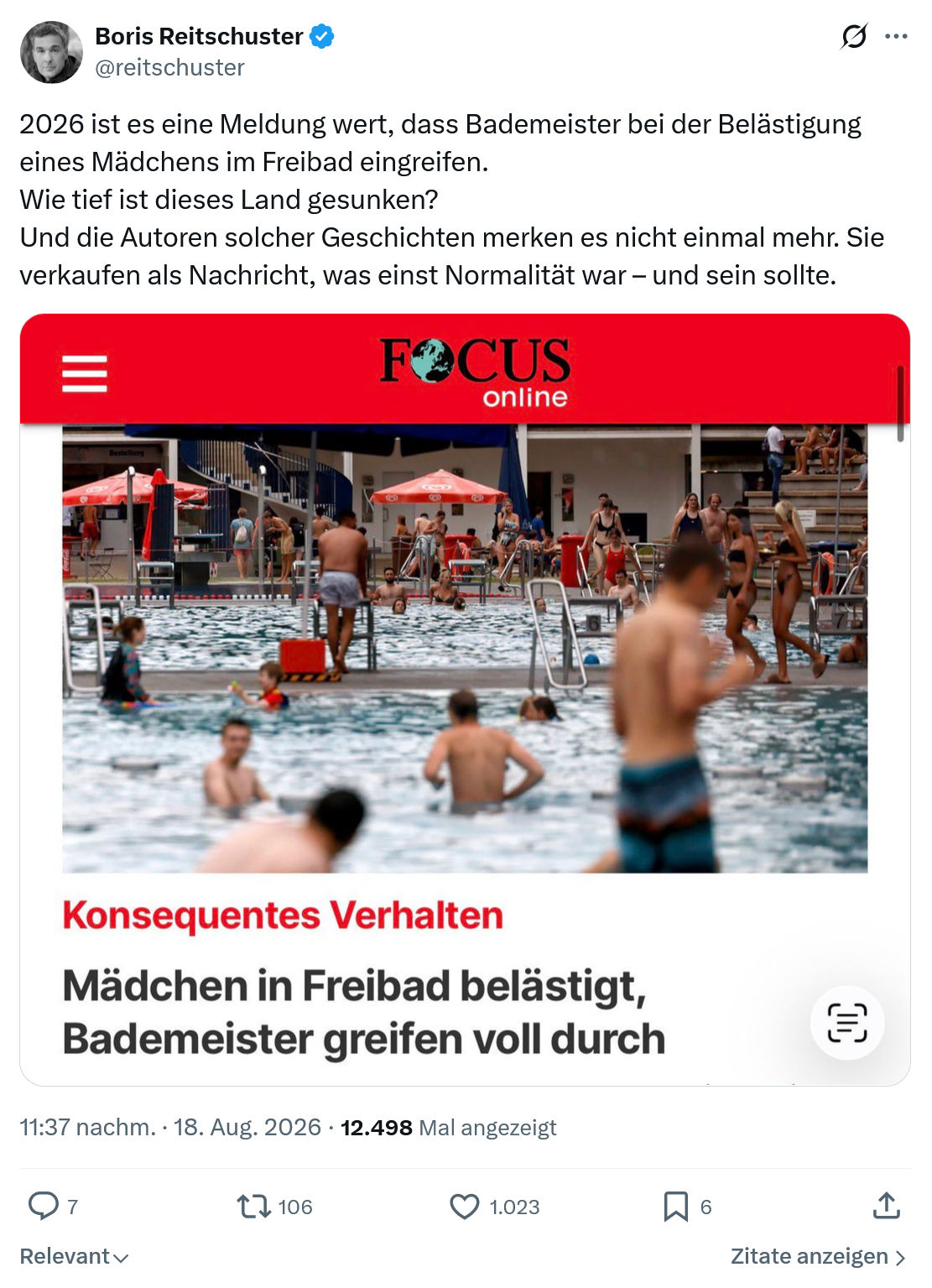 Boris Reitschuster: 2026 ist es eine Meldung wert...