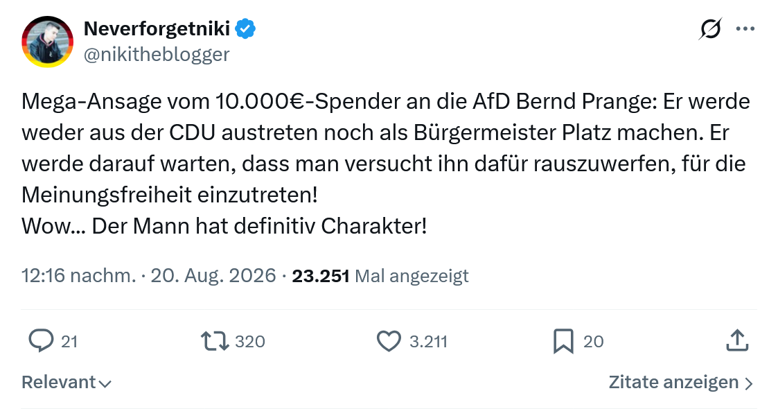 Neverforgetniki: Mega-Ansage vom 10.000€-Spender...