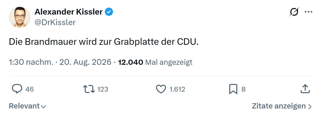 Alexander Kissler: Die Brandmauer...