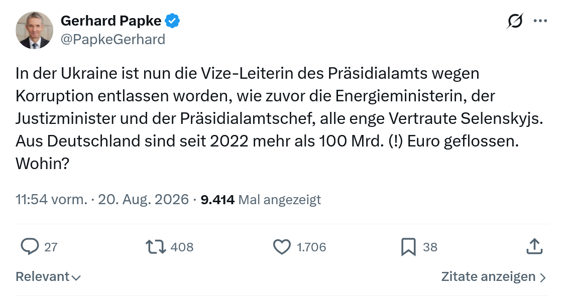 Gerhard Papke: In der Ukraine ist nun die Vize-Leiterin...