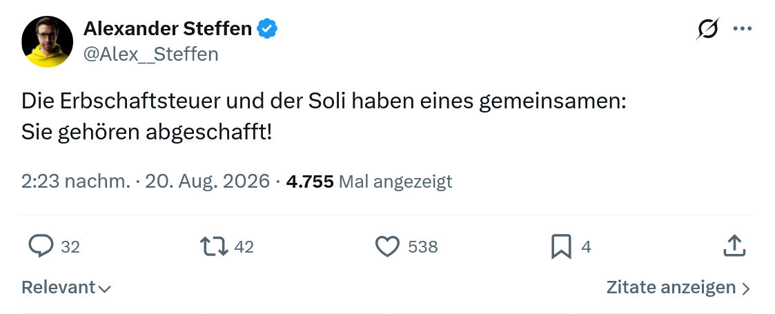 Alexander Steffen: Die Erbschaftsteuer und der Soli...