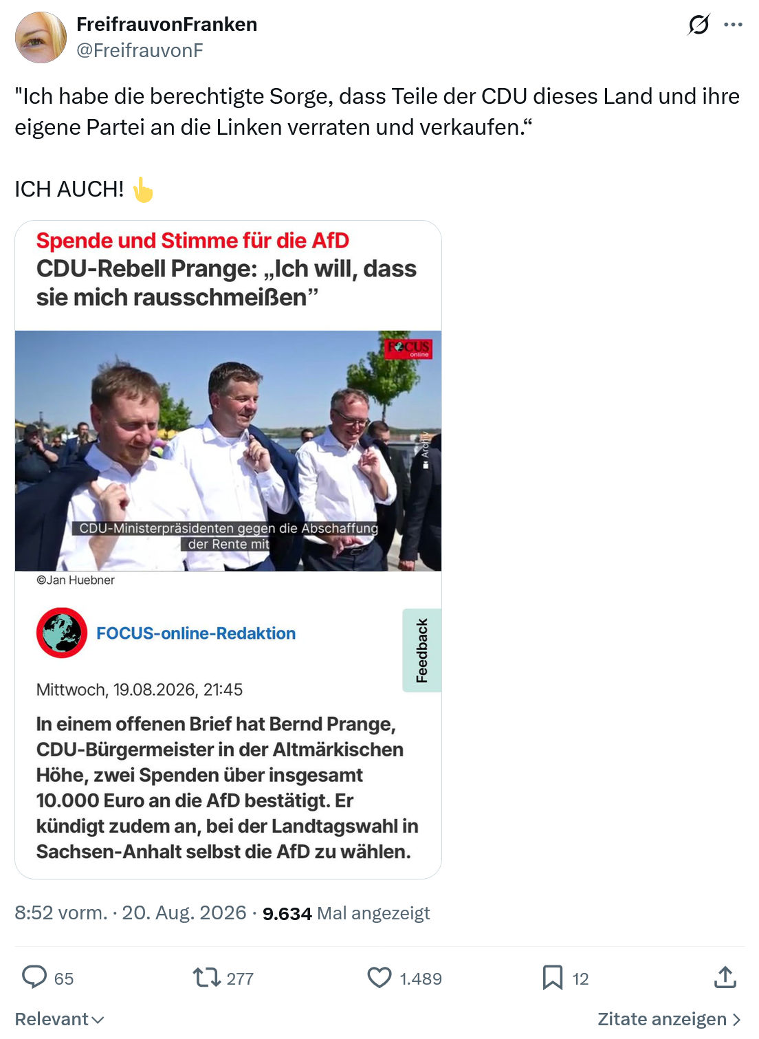 FreifrauvonFranken: Ich habe die berechtigte Sorge...