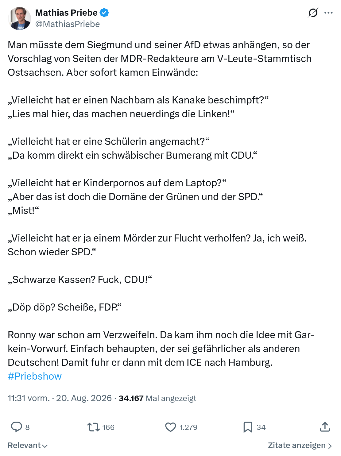 Mathias Priebe: Man müsste dem Siegmund...