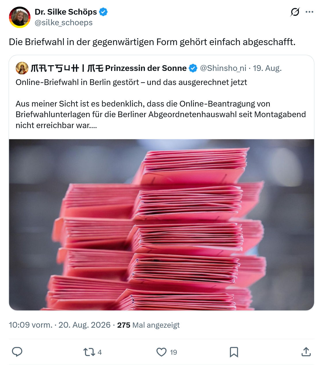 Silke Schöps: Die Briefwahl in der gegenwärtigen...