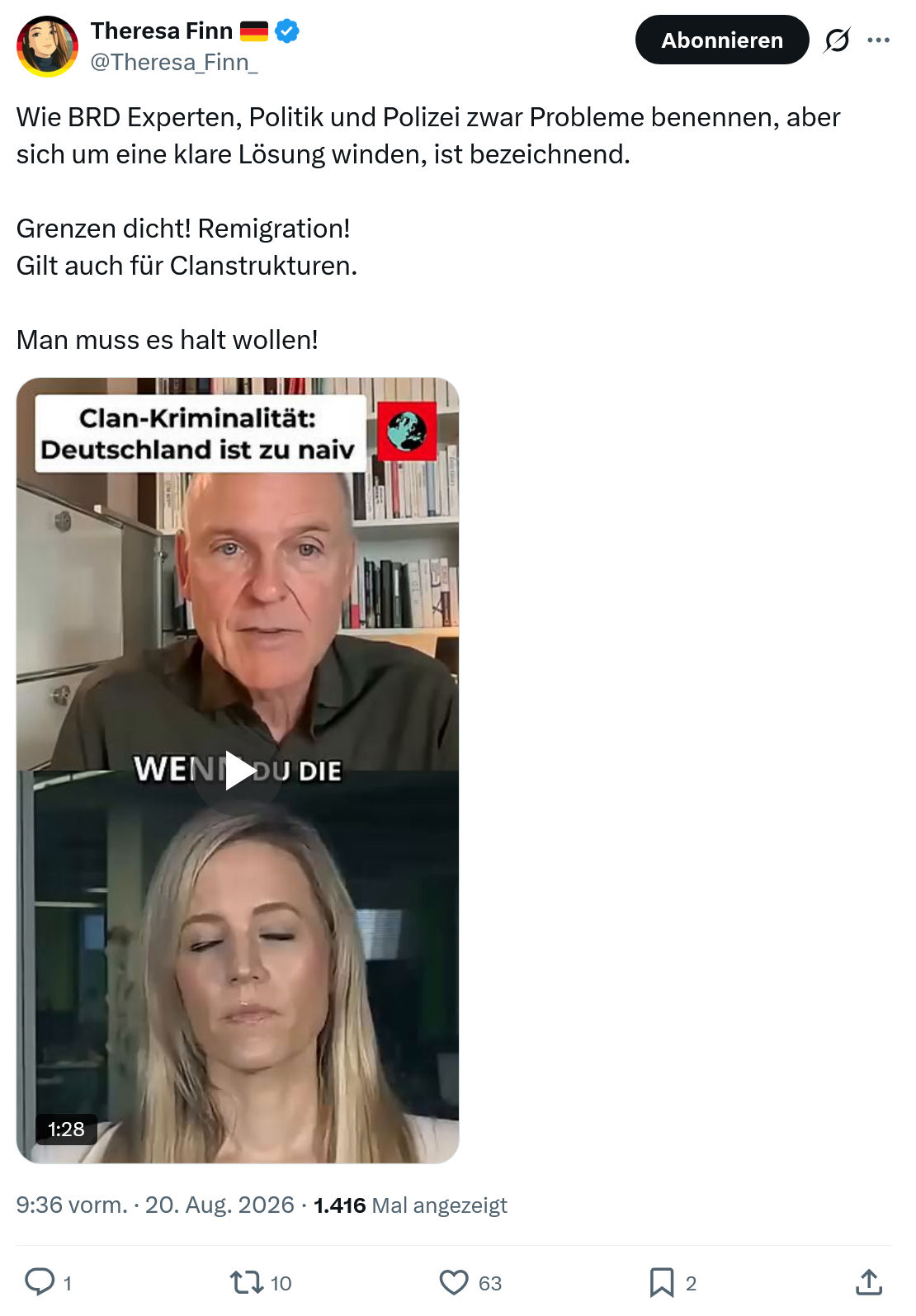 Theresa Finn: Wie BRD Experten, Politik und Polizei...