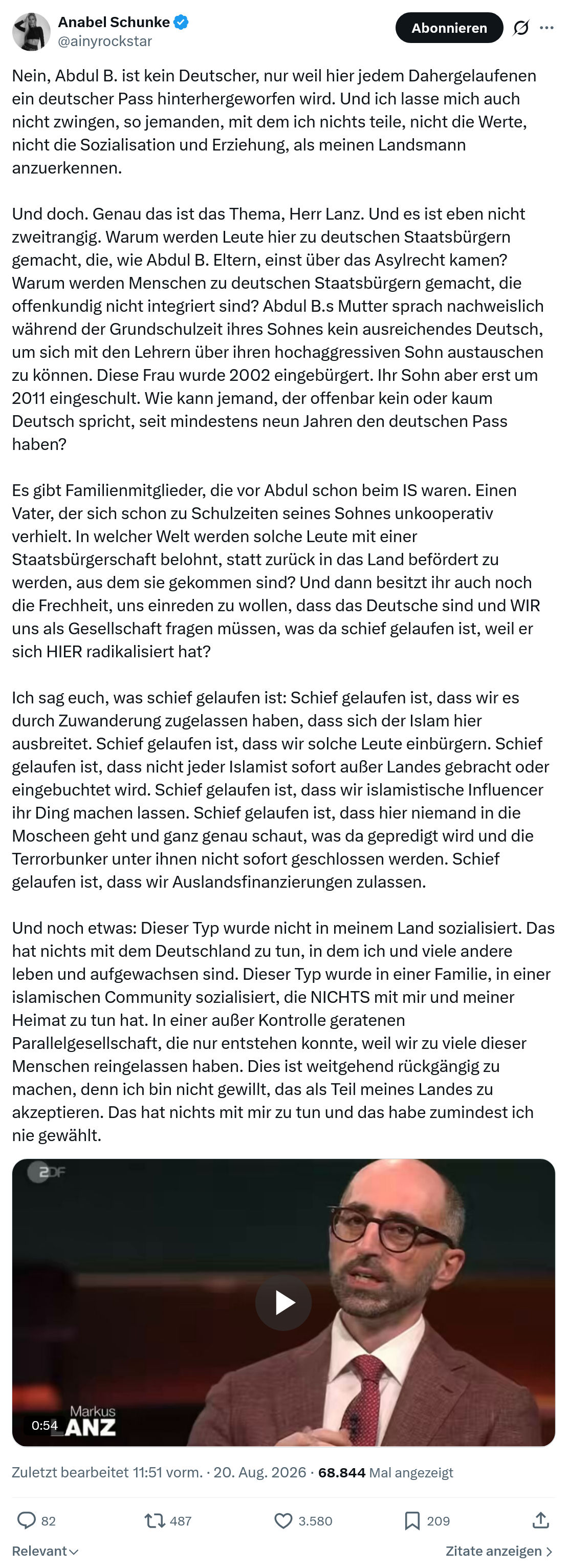 Anabel Schunke: Nein, Abdul B. ist kein Deutscher...
