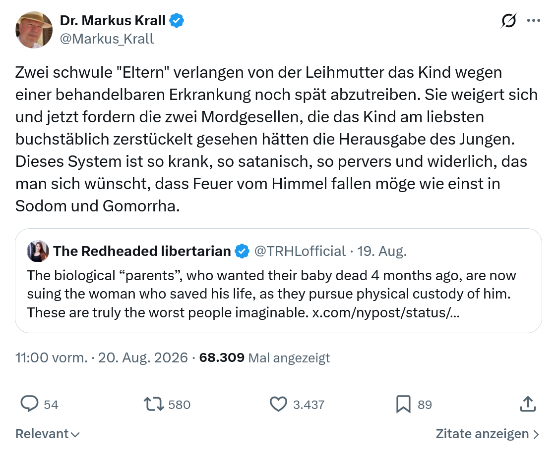 Markus Krall: Zwei schwule "Eltern" verlangen...