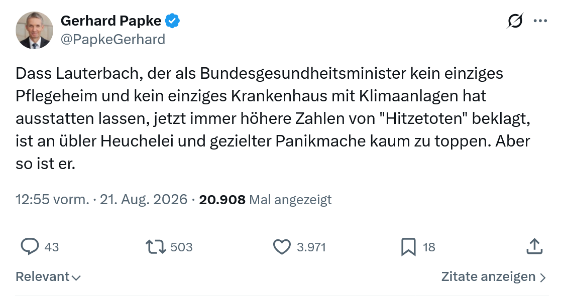 Gerhard Papke: Dass Lauterbach...