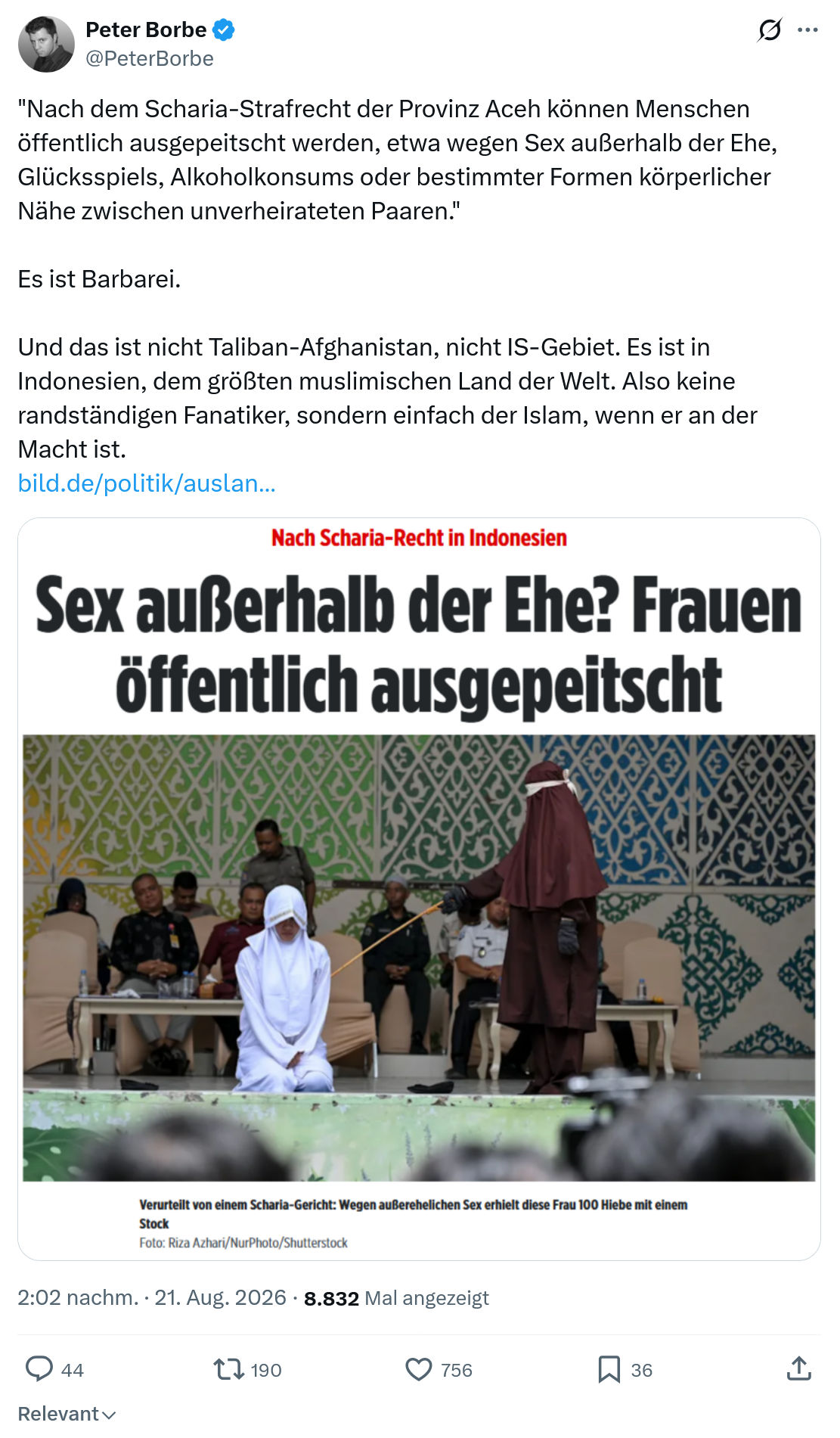 Peter Borbe: Nach dem Scharia-Strafrecht...