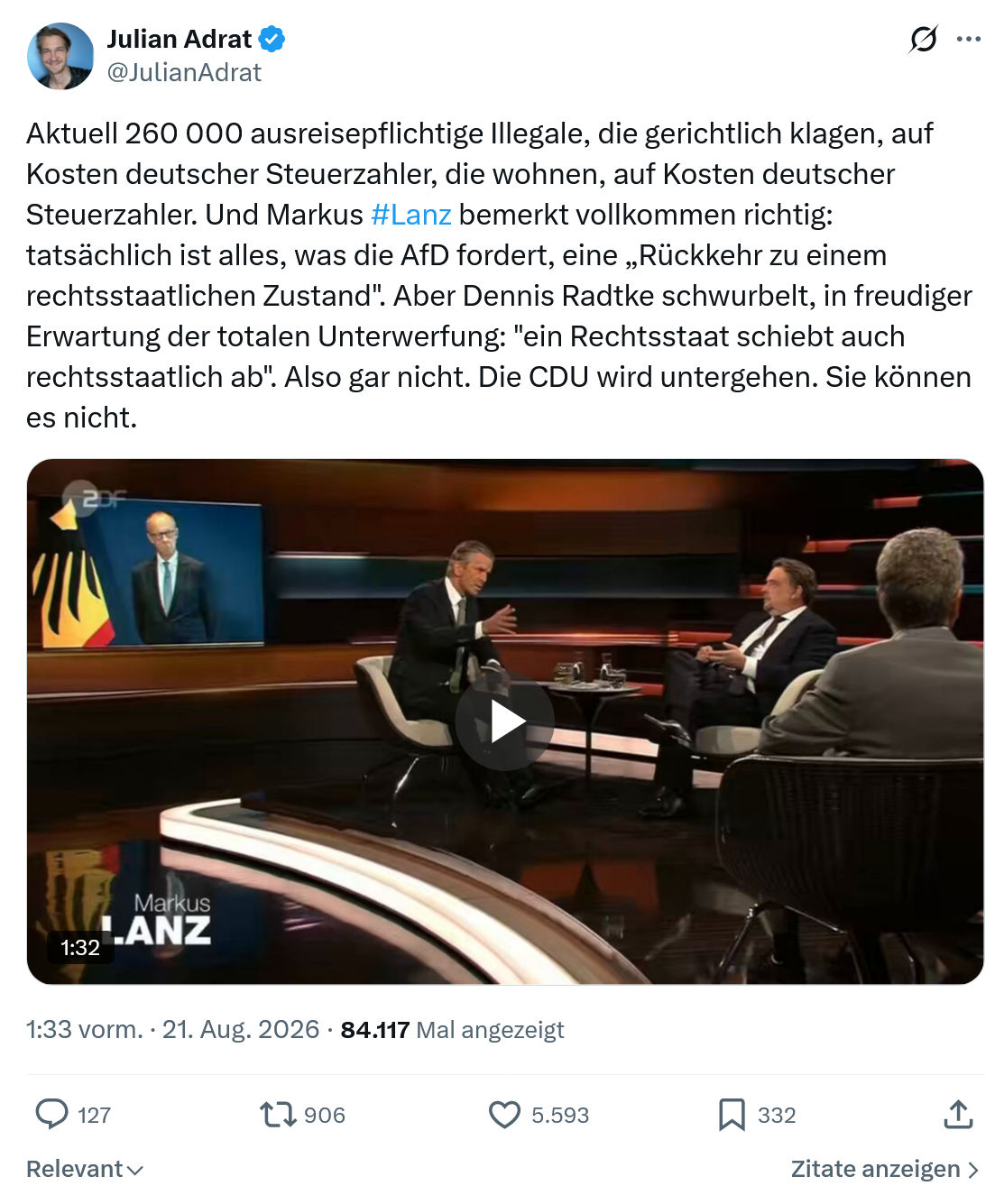 Julian Adrat: Aktuell 260 000 ausreisepflichtige...