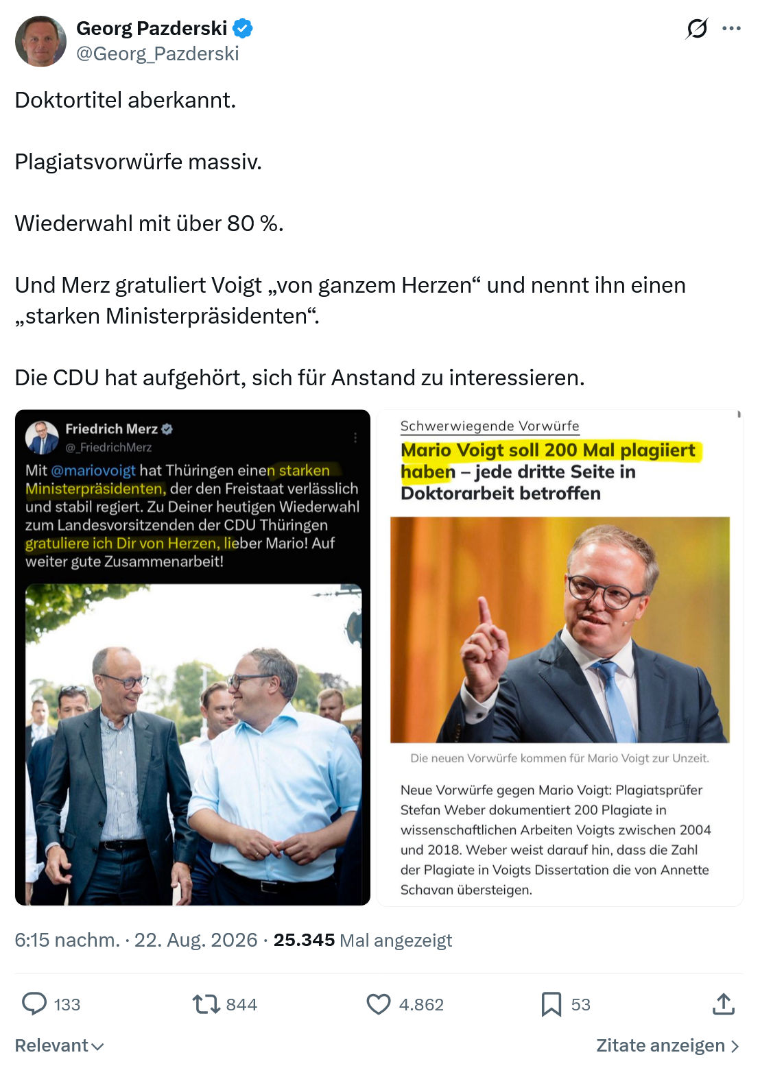 Georg Pazderski: Doktortitel aberkannt...