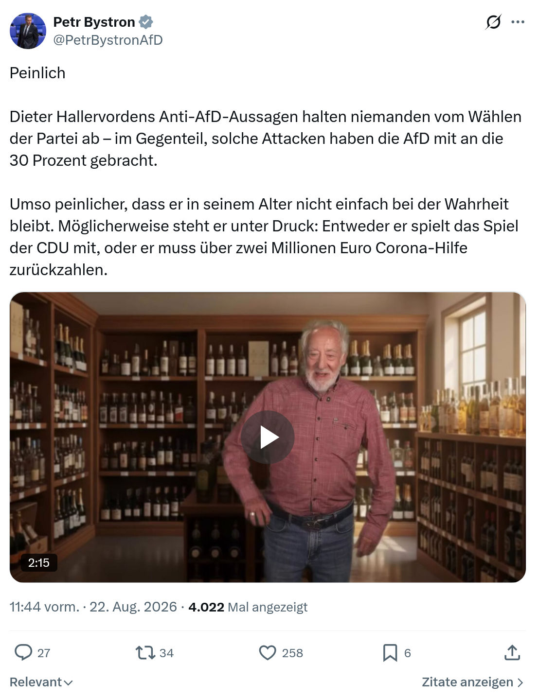 Petr Bystron: Peinlich...