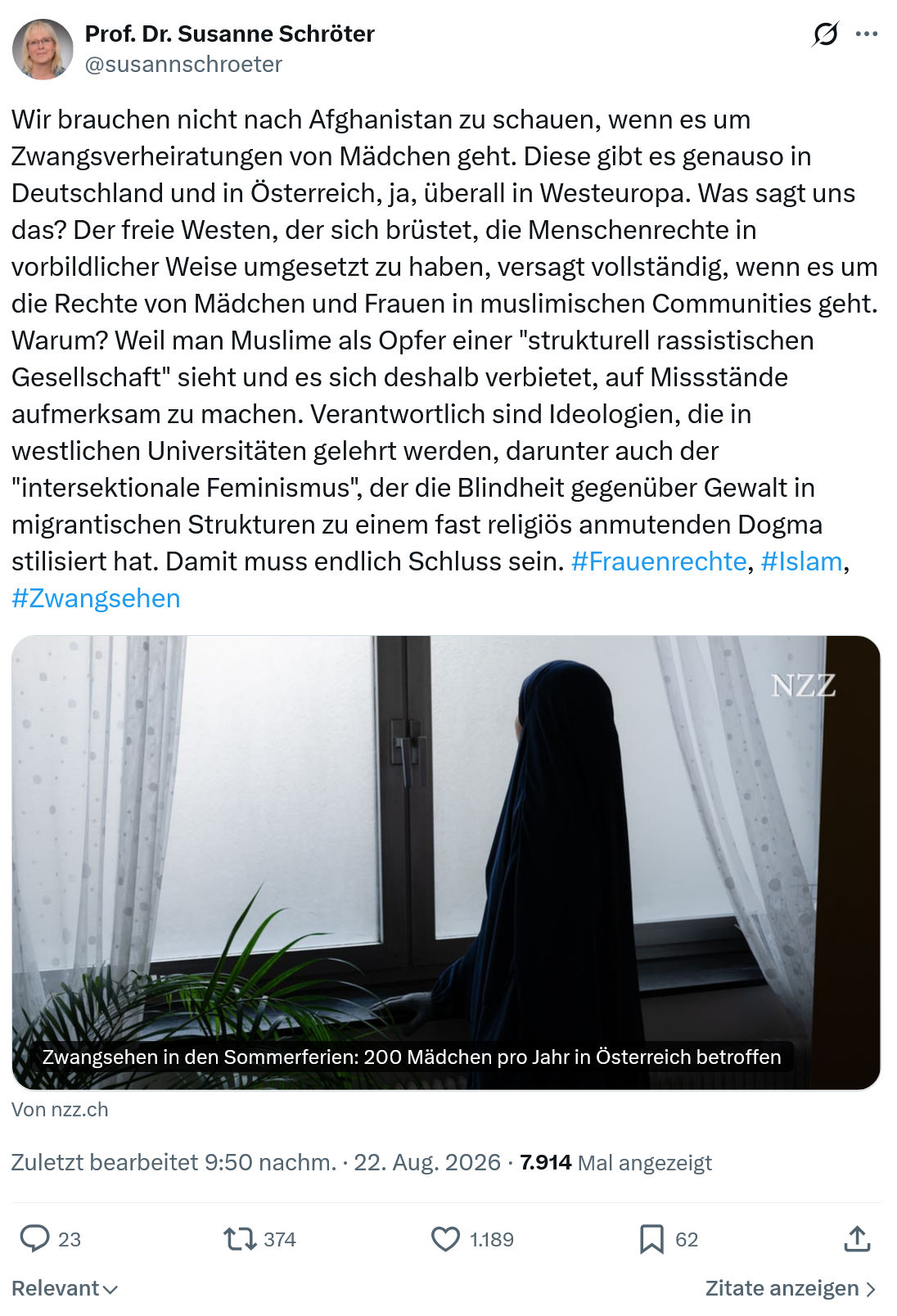 Susanne Schröter: Wir brauchen nicht nach Afghanistan...