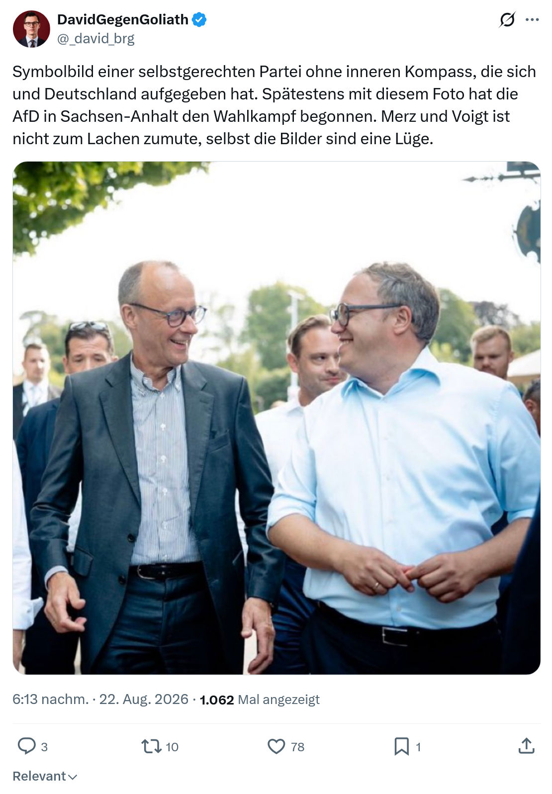 David Gegen Goliath: Symbolbild einer selbstgerechten...