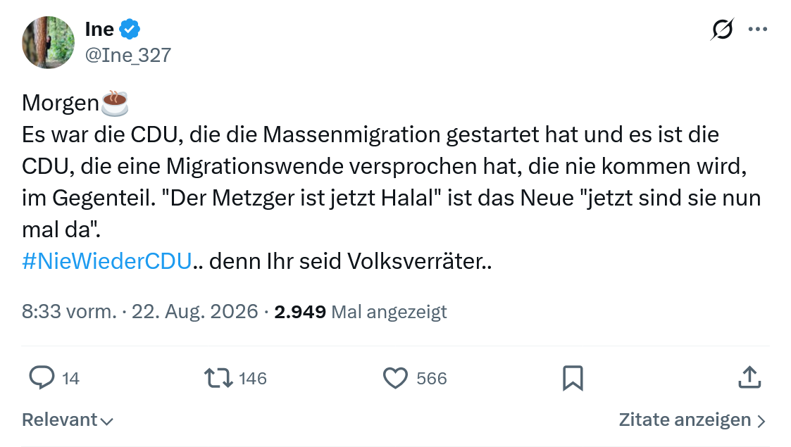 Ine: Es war die CDU...