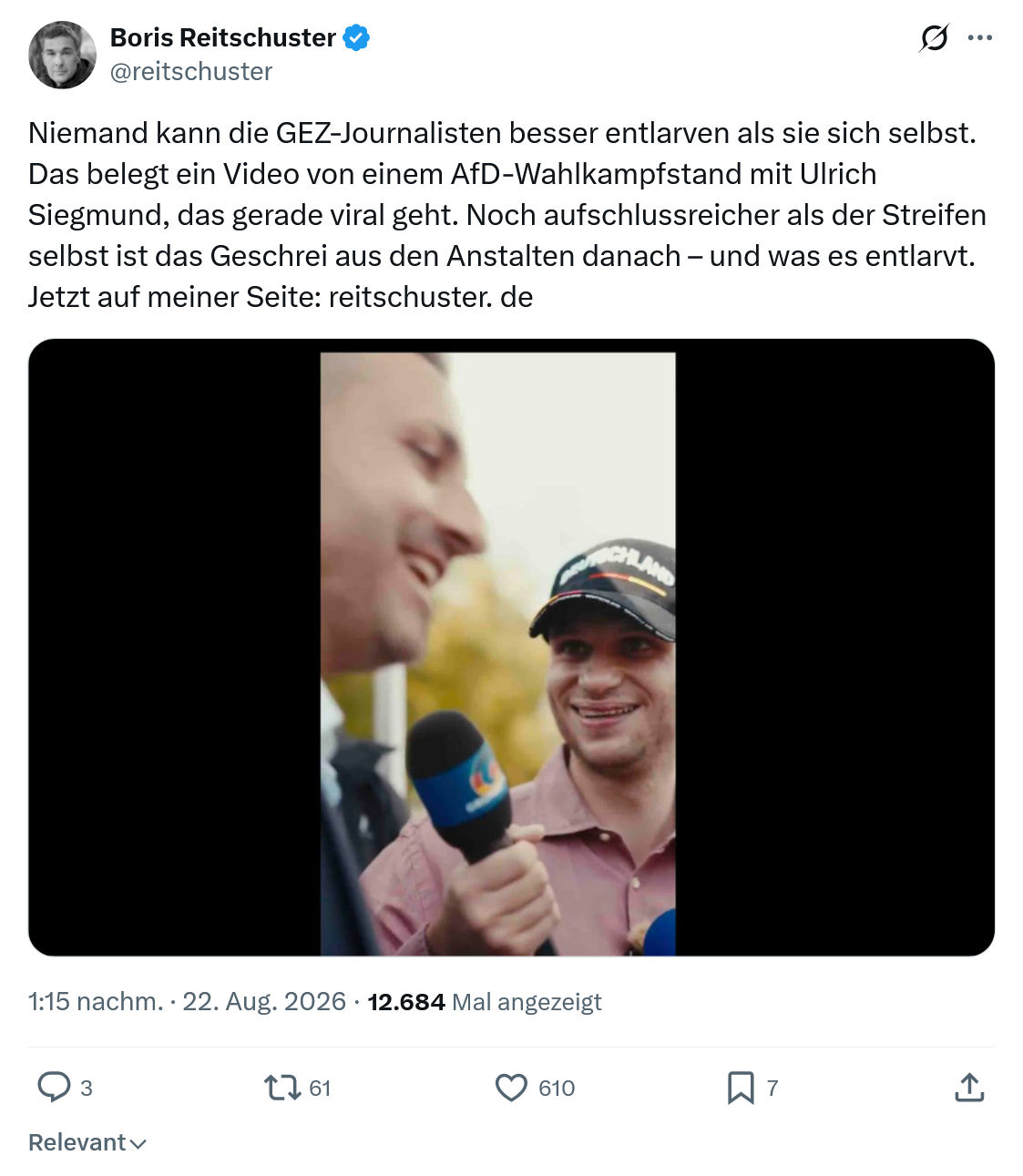 Boris Reitschuster: Niemand kann die GEZ-Journalisten...