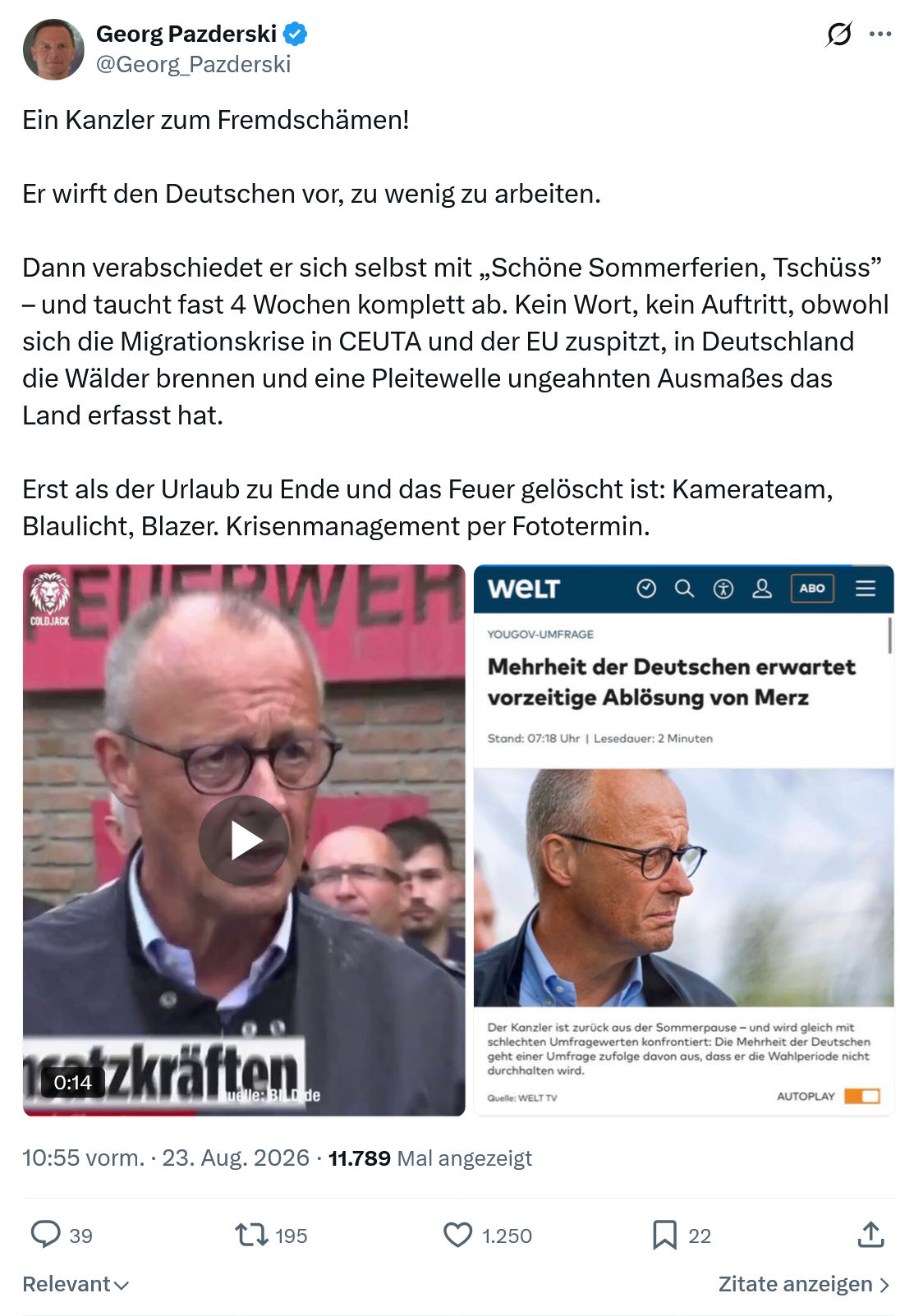 Georg Pazderski: Ein Kanzler zum Fremdschämen...