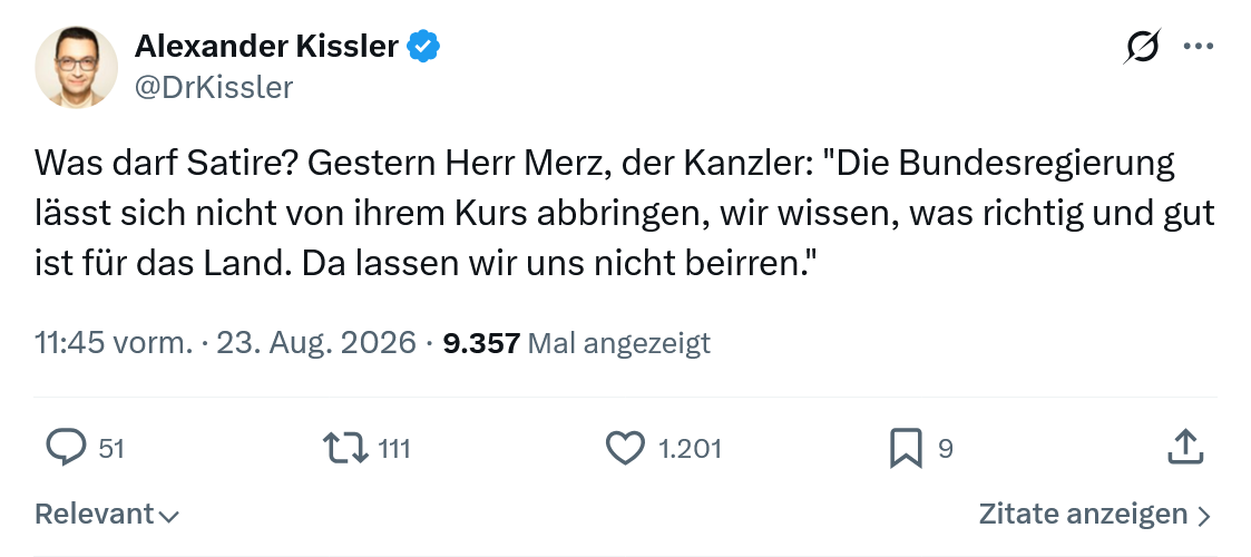 Alexander Kissler: Was darf Satire...
