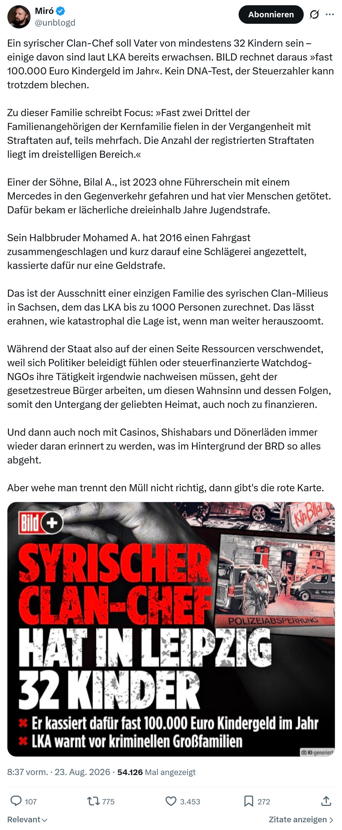 Miro Wolsfeld: Ein syrischer Clan-Chef...