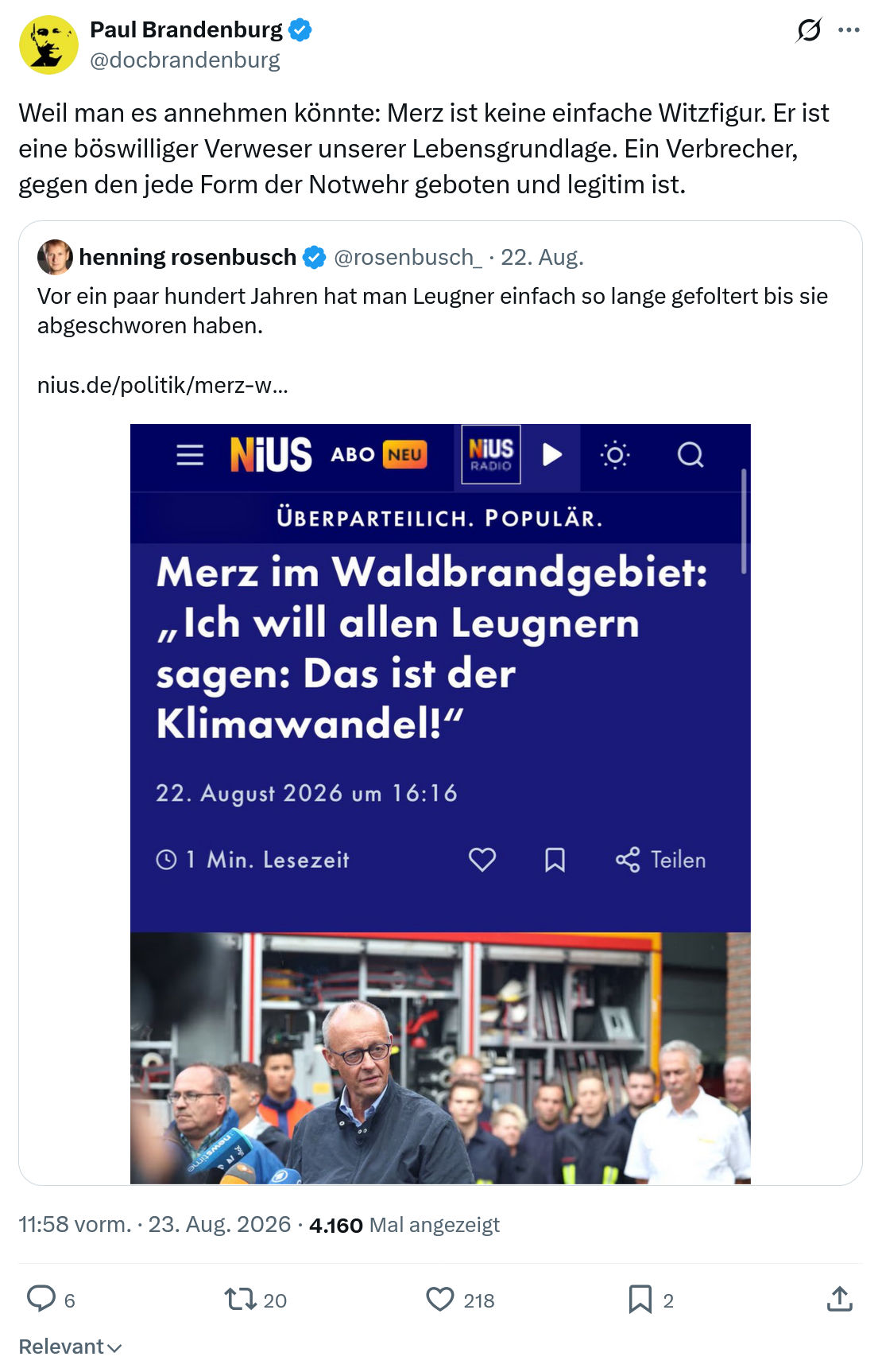 Paul Brandenburg: Weil man es annehmen könnte...
