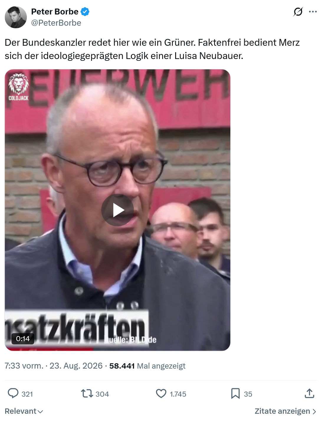 Peter Borbe: Der Bundeskanzler redet...