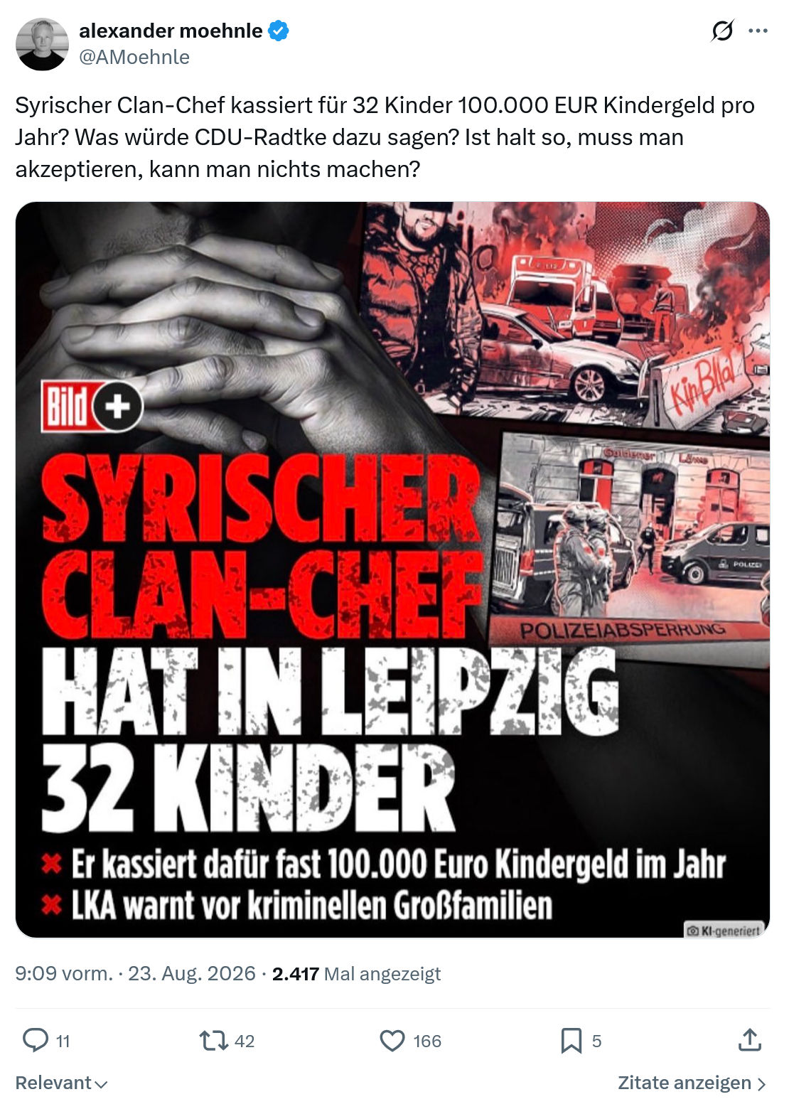 Alexander Moehnle: Syrischer Clan-Chef kassiert...