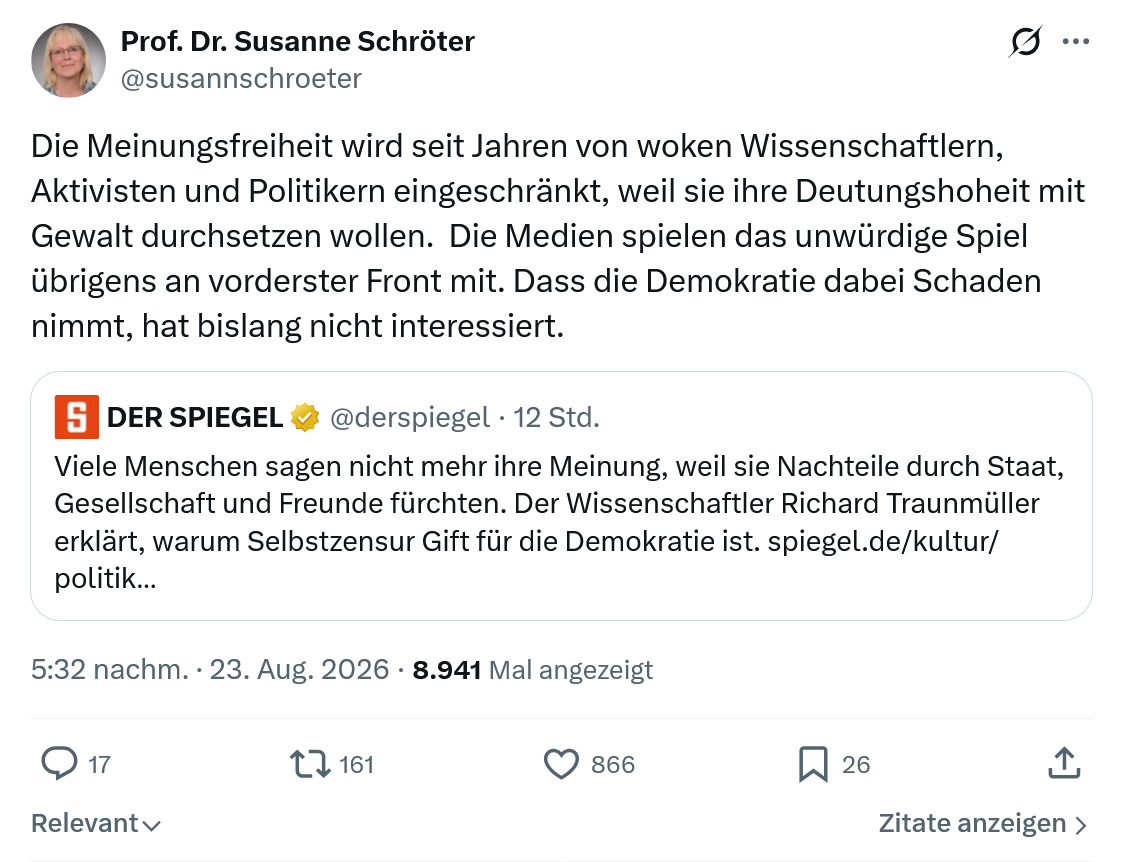 Susanne Schröter: Die Meinungsfreiheit...
