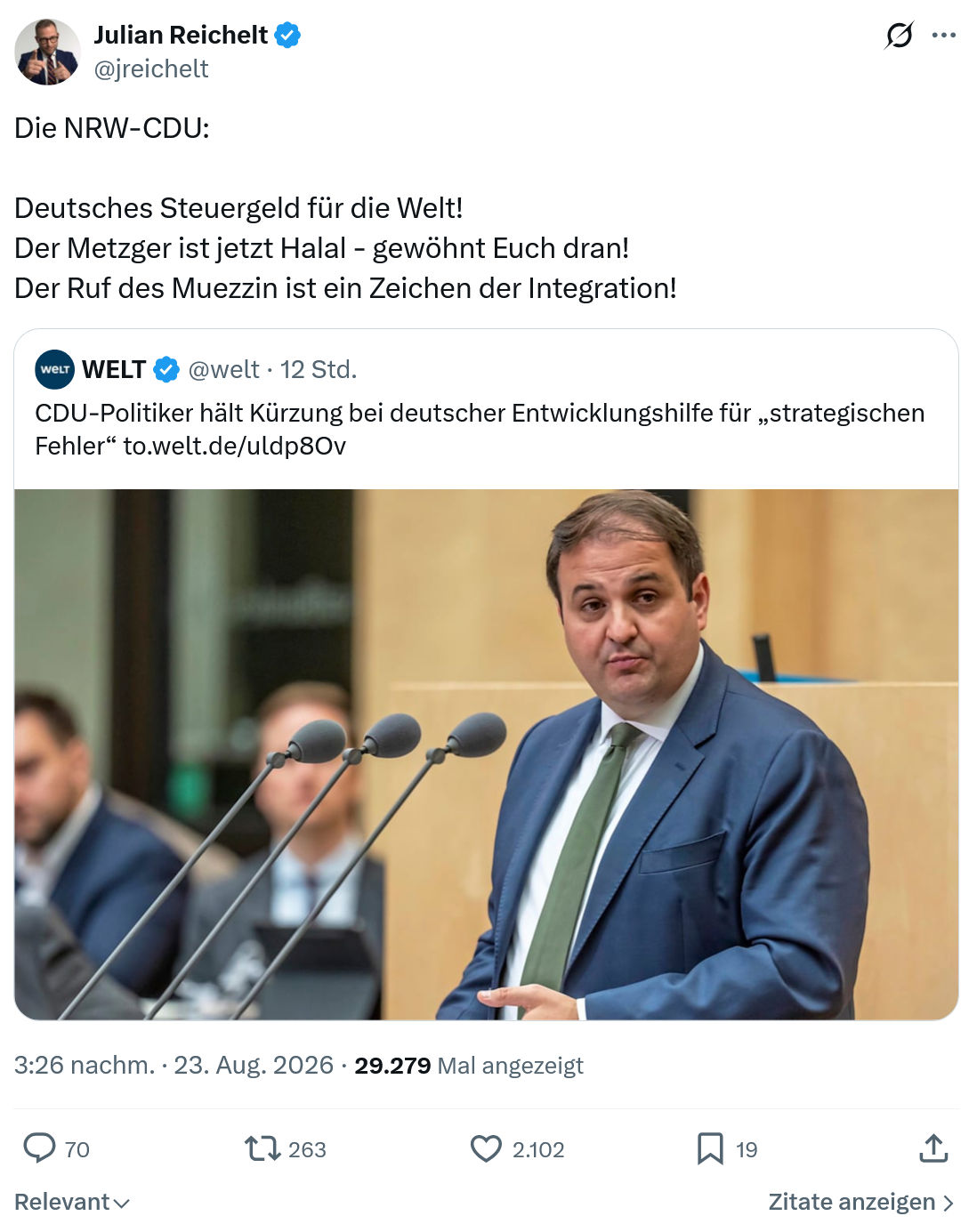 Julian Reichelt: Die NRW-CDU...