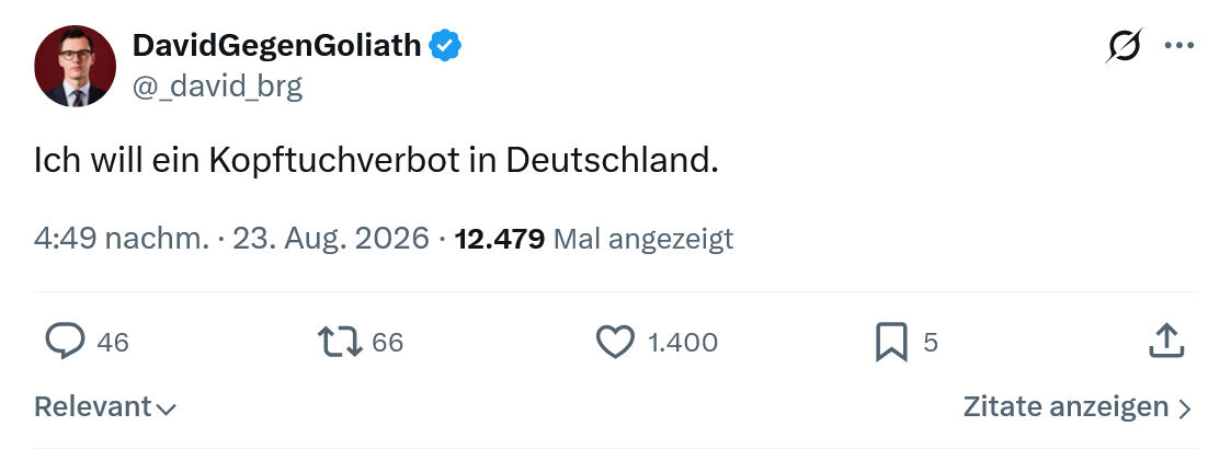 David Gegen Goliath: Ich will ein...