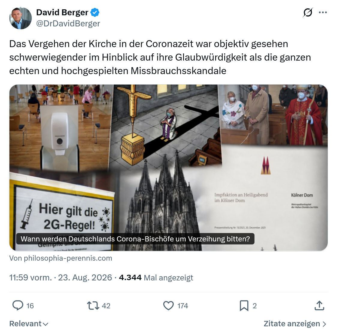 David Berger: Das Vergehen der Kirche...