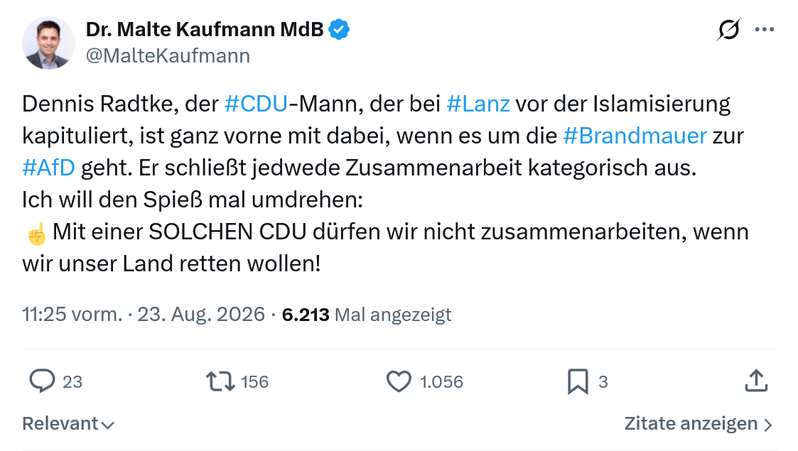 Malte Kaufmann: Dennis Radtke, der #CDU-Mann...