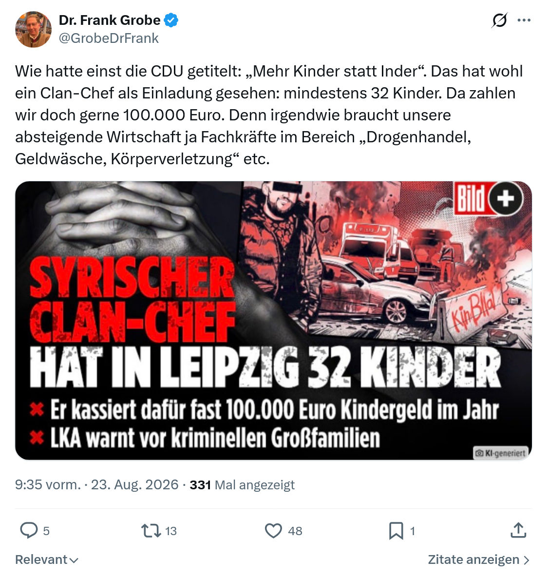 Frank Grobe: Wie hatte einst die CDU getitelt...