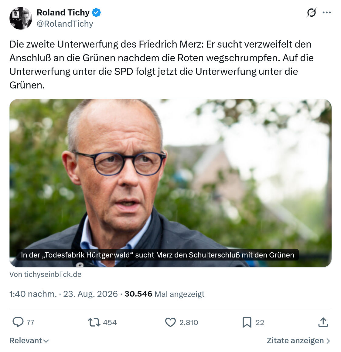 Roland Tichy: Die zweite Unterwerfung...