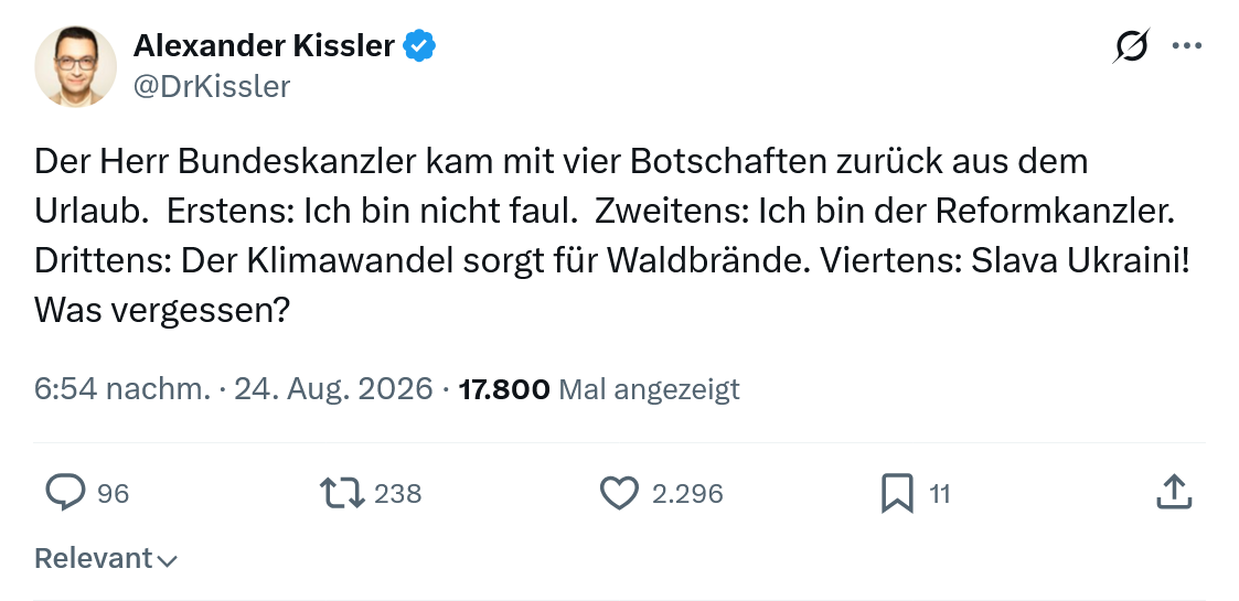 Alexander Kissler: Der Herr Bundeskanzler...