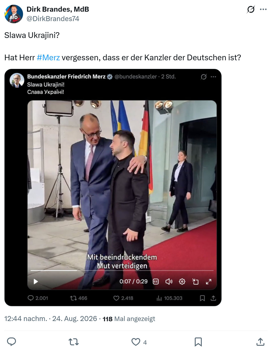 Dirk Brandes: Slawa Ukrajini...