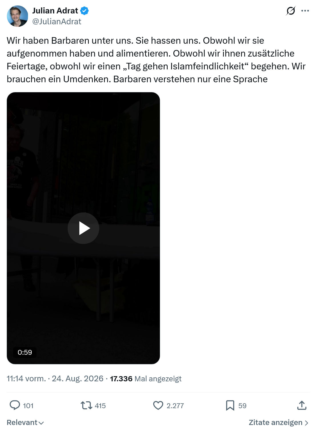 Julian Adrat: Wir haben Barbaren unter uns...