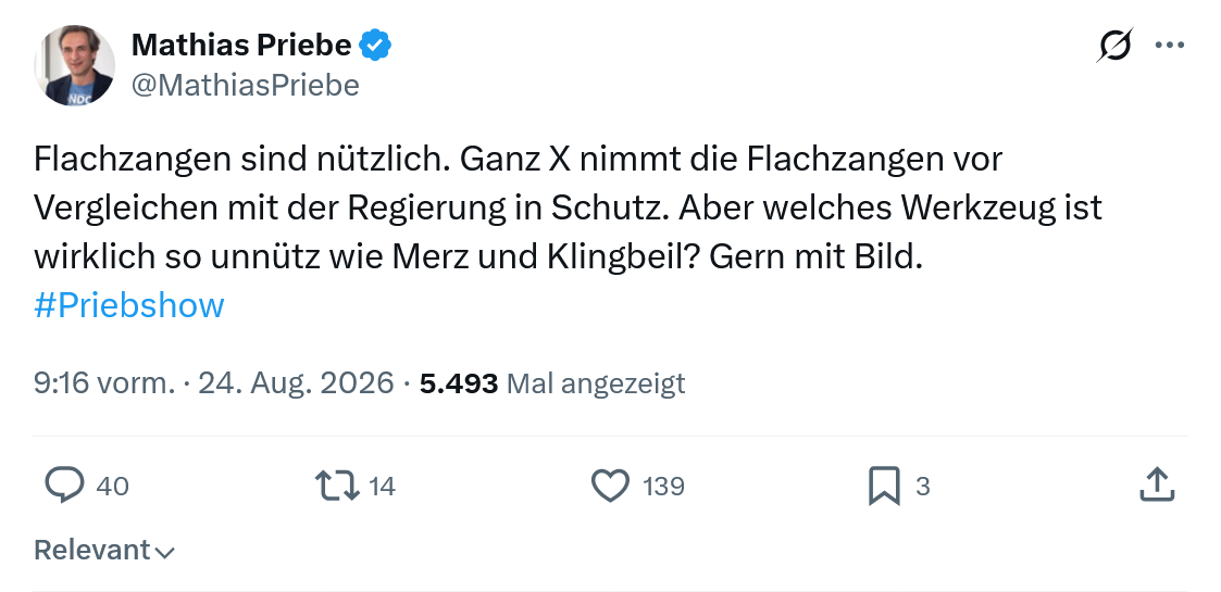 Mathias Priebe: Flachzangen sind nützlich...