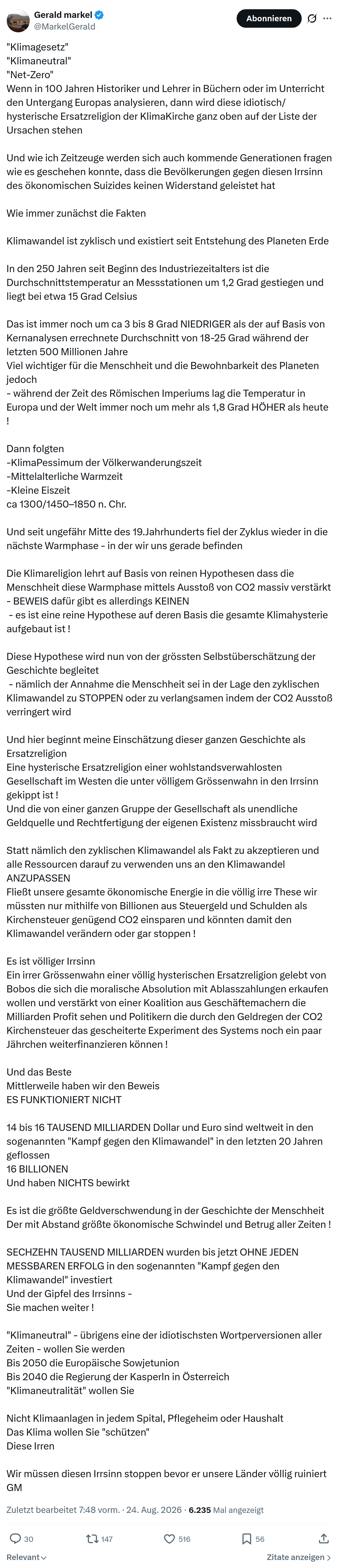 Gerald Markel: Klimagesetz...
