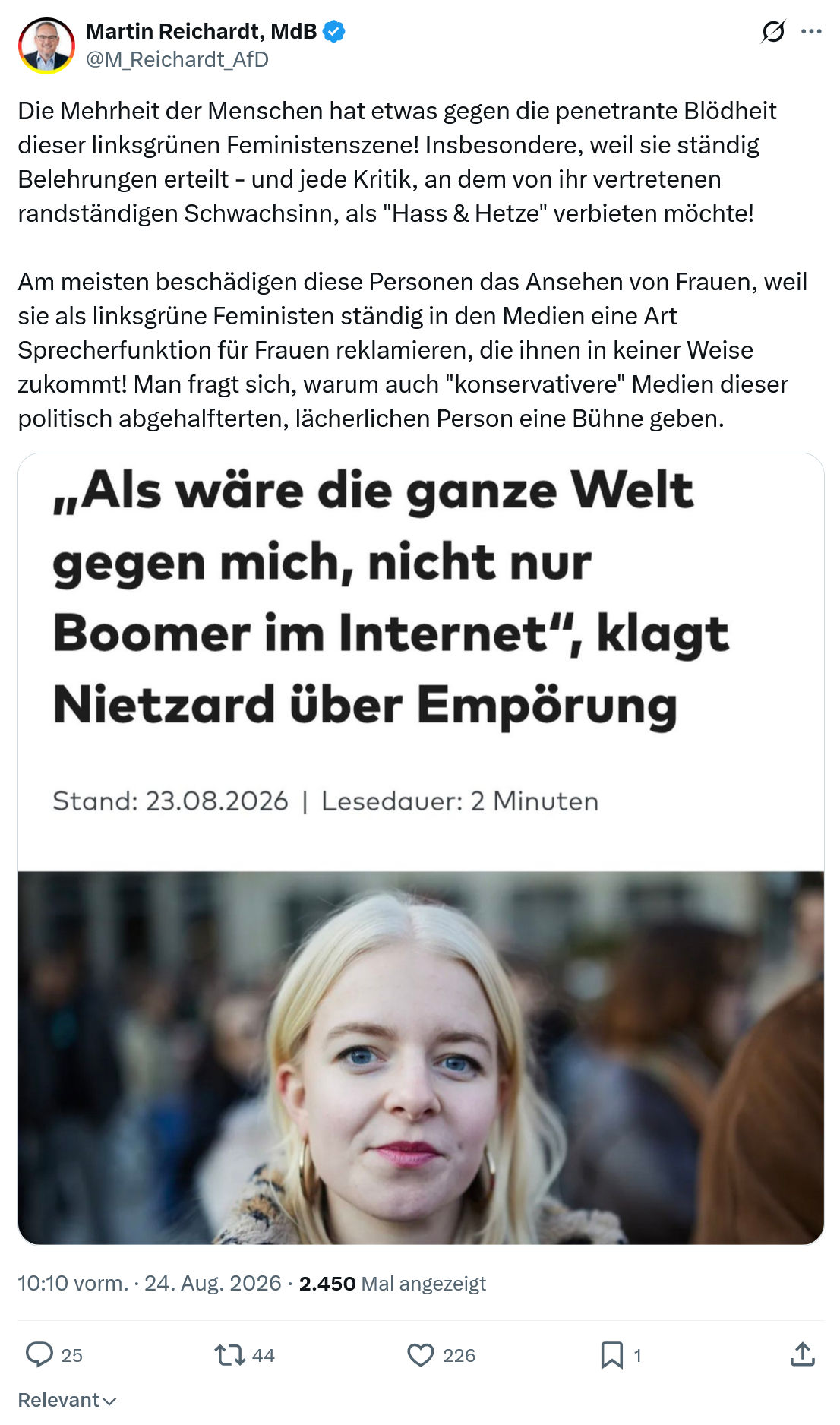 Martin Reichardt: Die Mehrheit der Menschen...