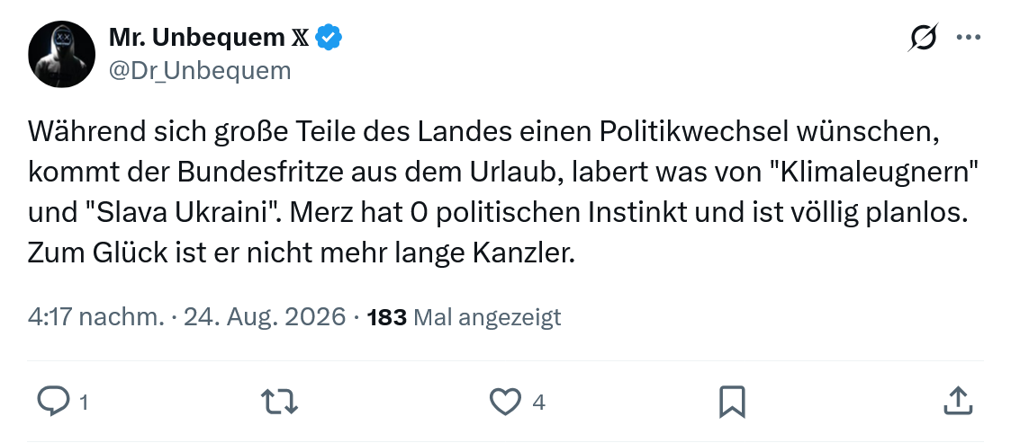 Mr. Unbequem: Während sich große Teile...