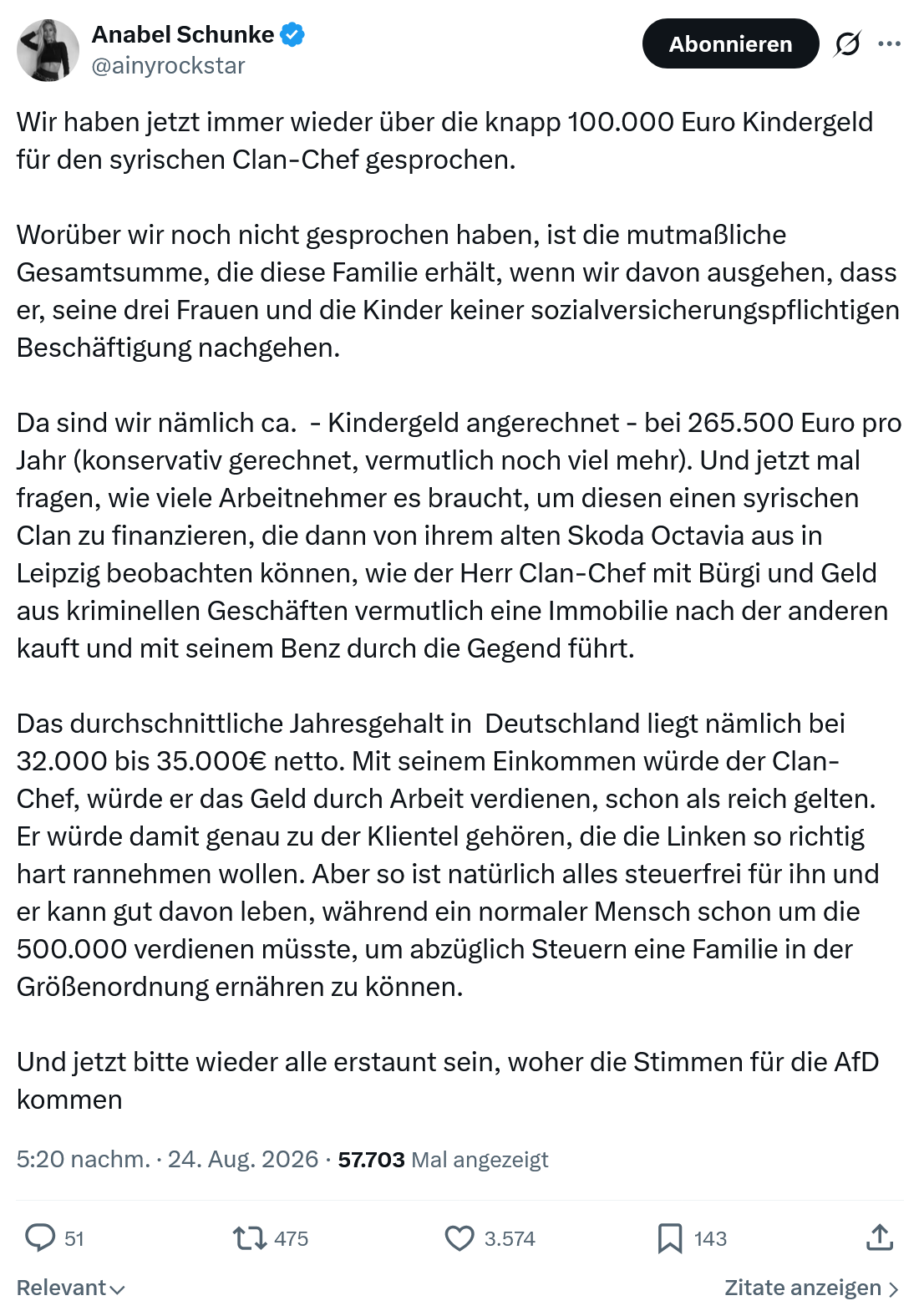 Anabel Schunke: Wir haben jetzt immer wieder...