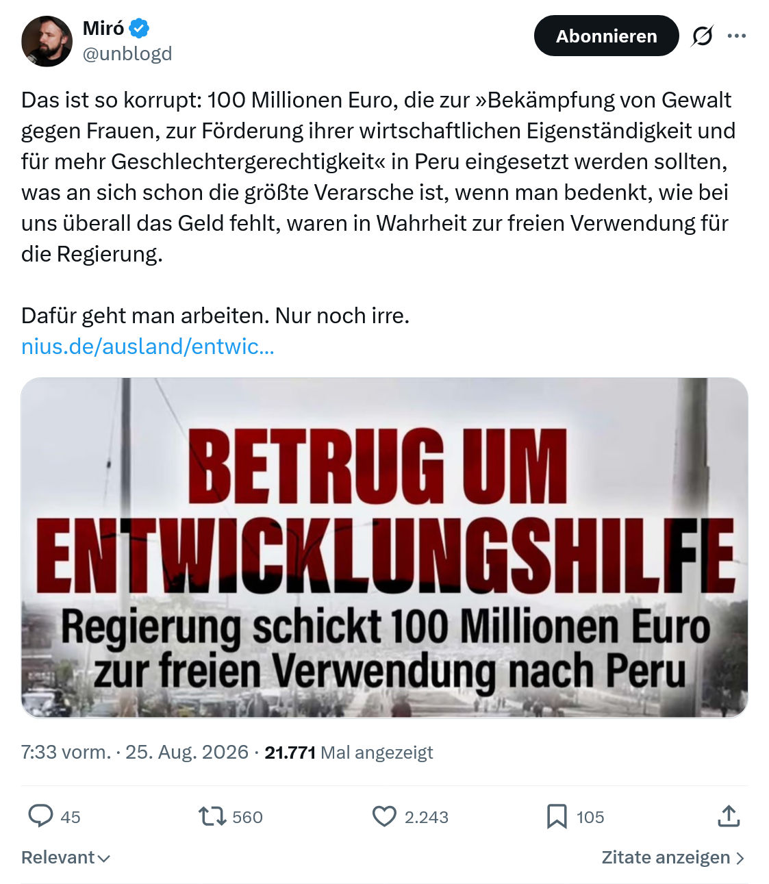 Miro Wolsfeld: Das ist so korrupt...