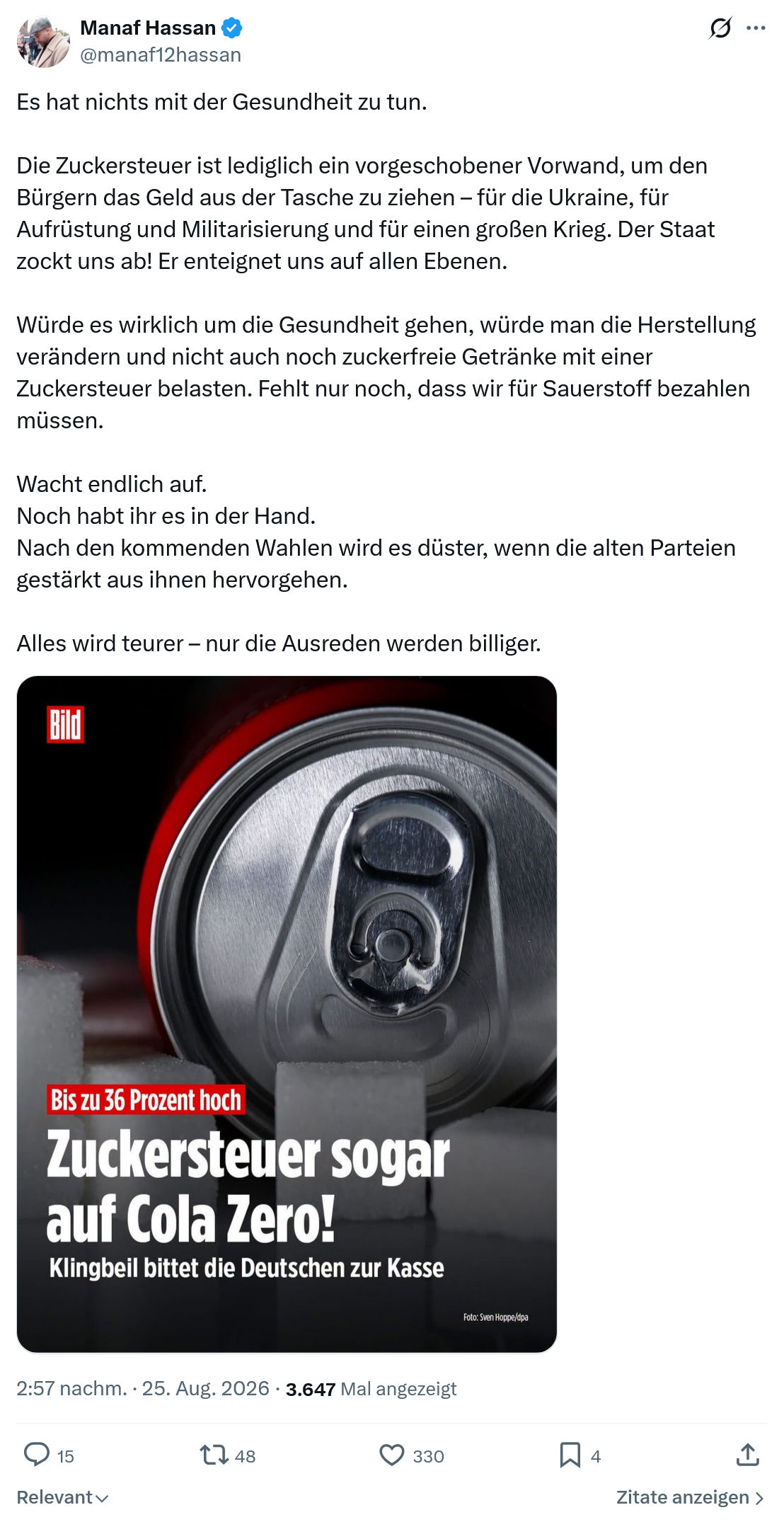 Manaf Hassan: Es hat nichts mit der Gesundheit...