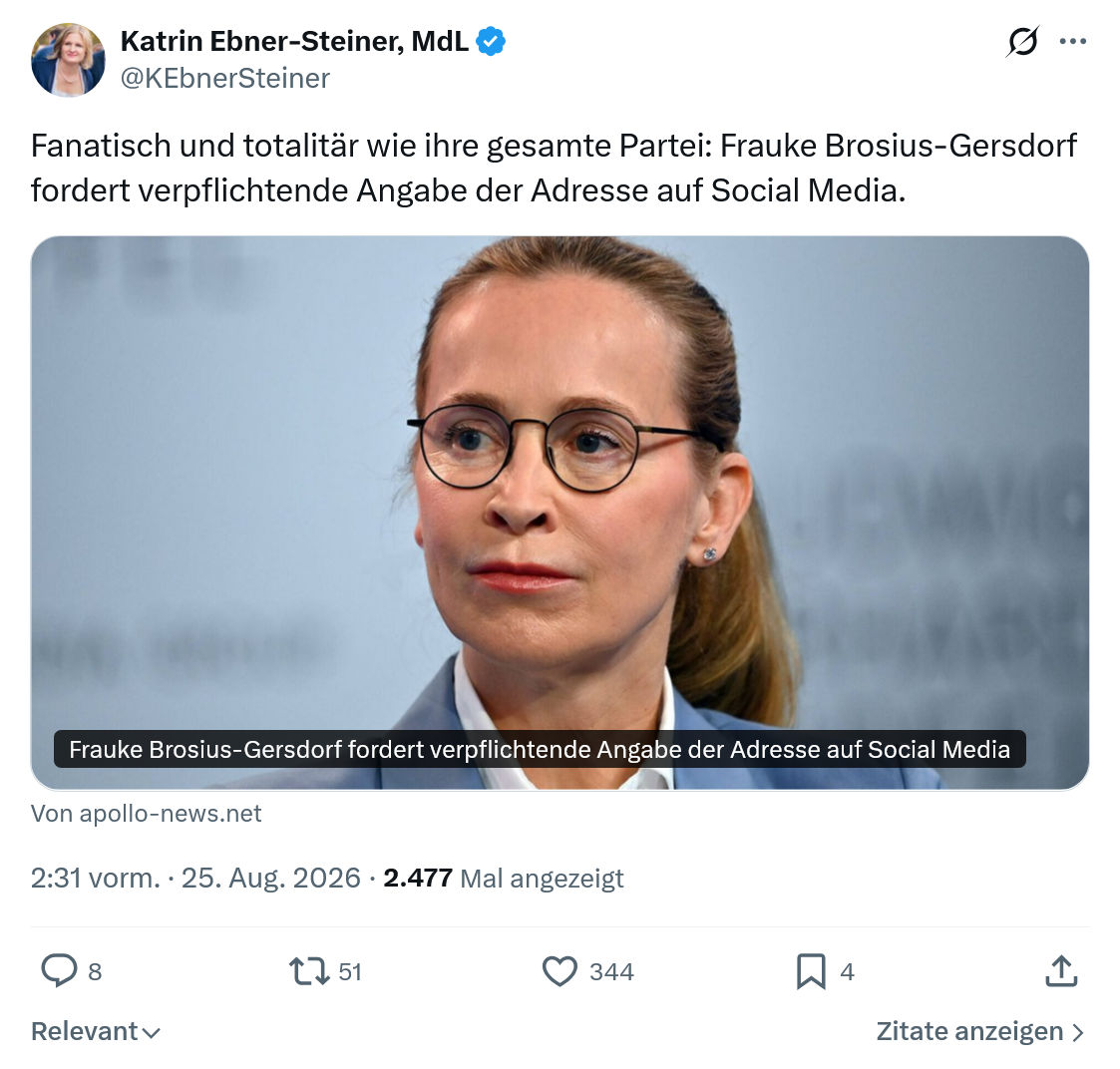 Katrin Ebner-Steiner: Fanatisch und totalitär...