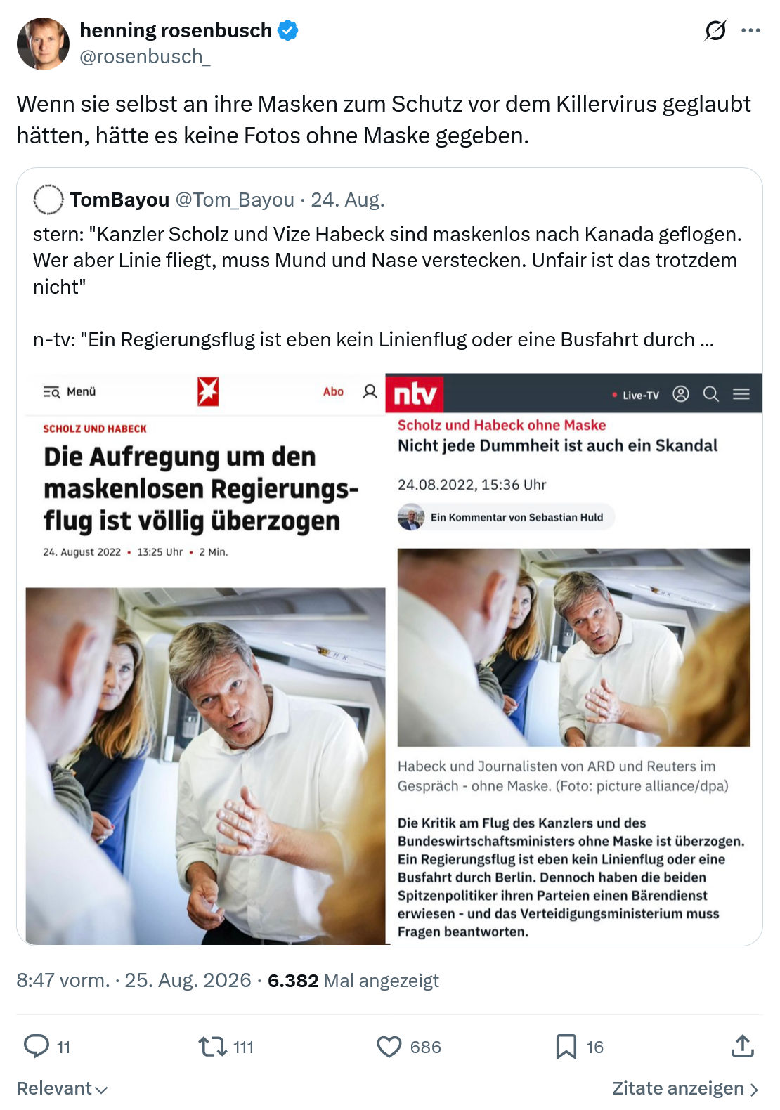 henning rosenbusch: Wenn sie selbst an ihre Masken...
