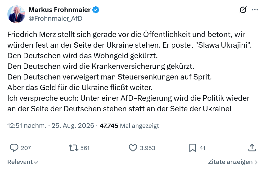 Markus Frohnmaier: Friedrich Merz stellt sich gerade...