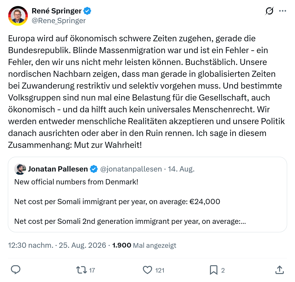 René Springer: Europa wird auf ökonomisch schwere...