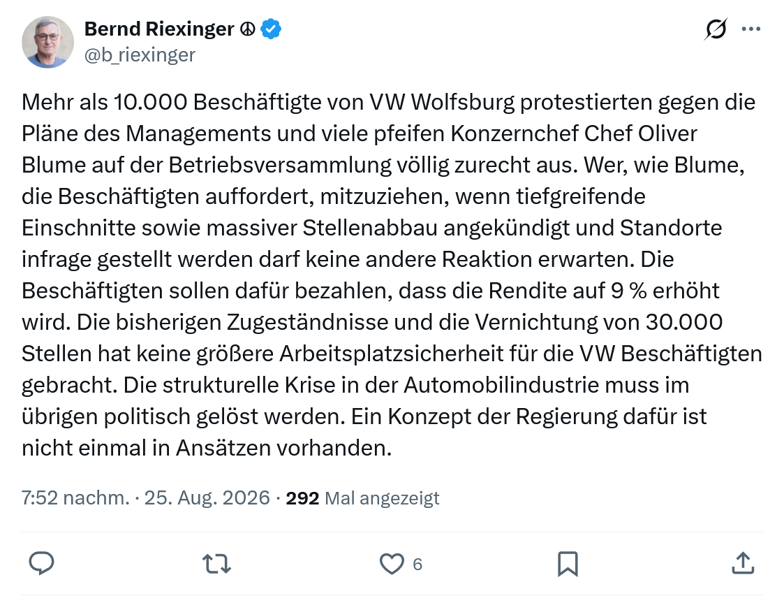 Bernd Riexinger: Mehr als 10.000 Beschäftigte...
