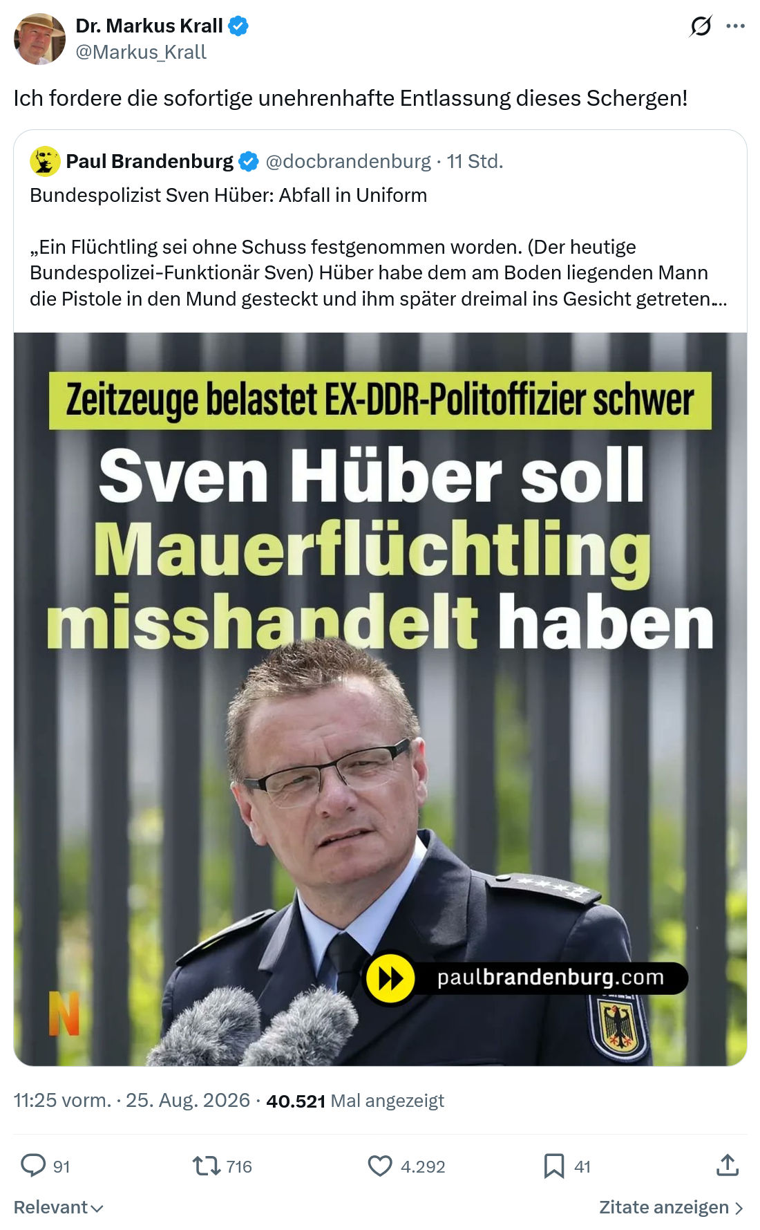 Markus Krall: Ich fordere die sofortige...