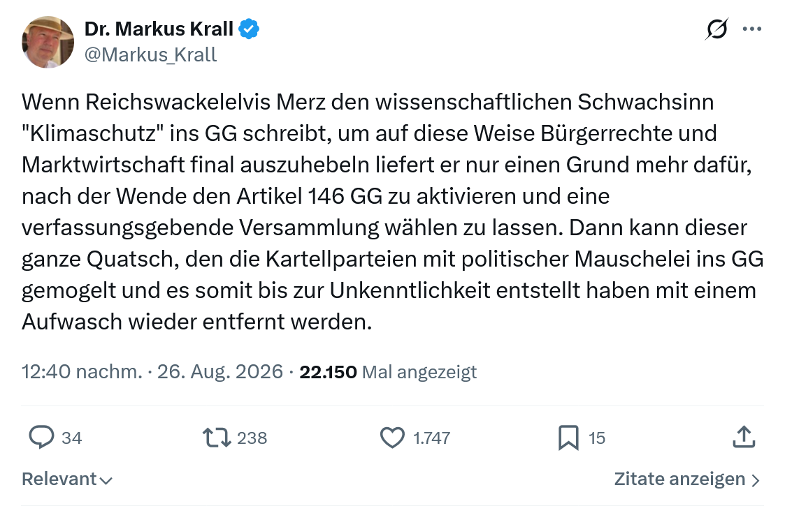 Markus Krall: Wenn Reichswackelelvis Merz...